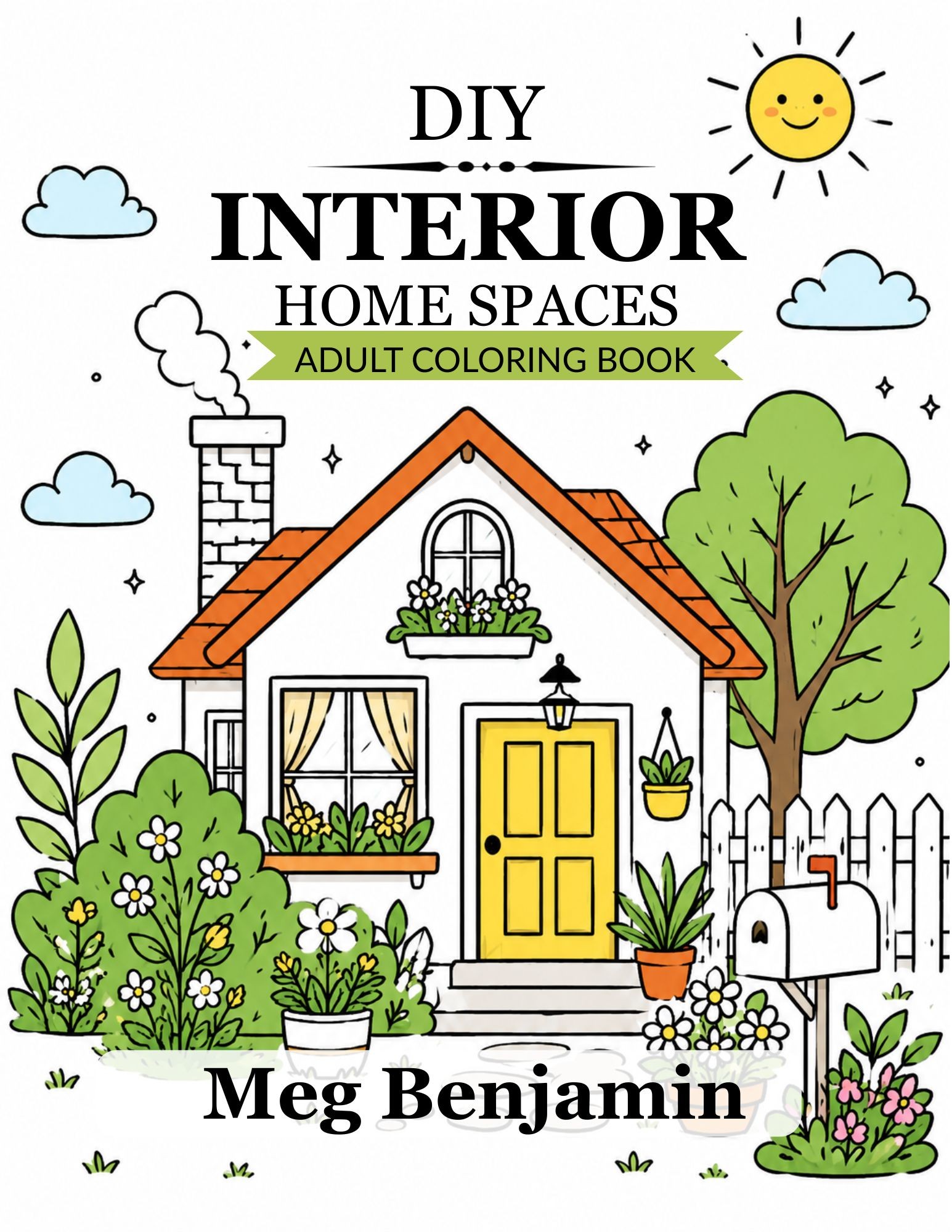 Cover of my DIY Interior Home Spaces Adult Coloring Book and Journal.