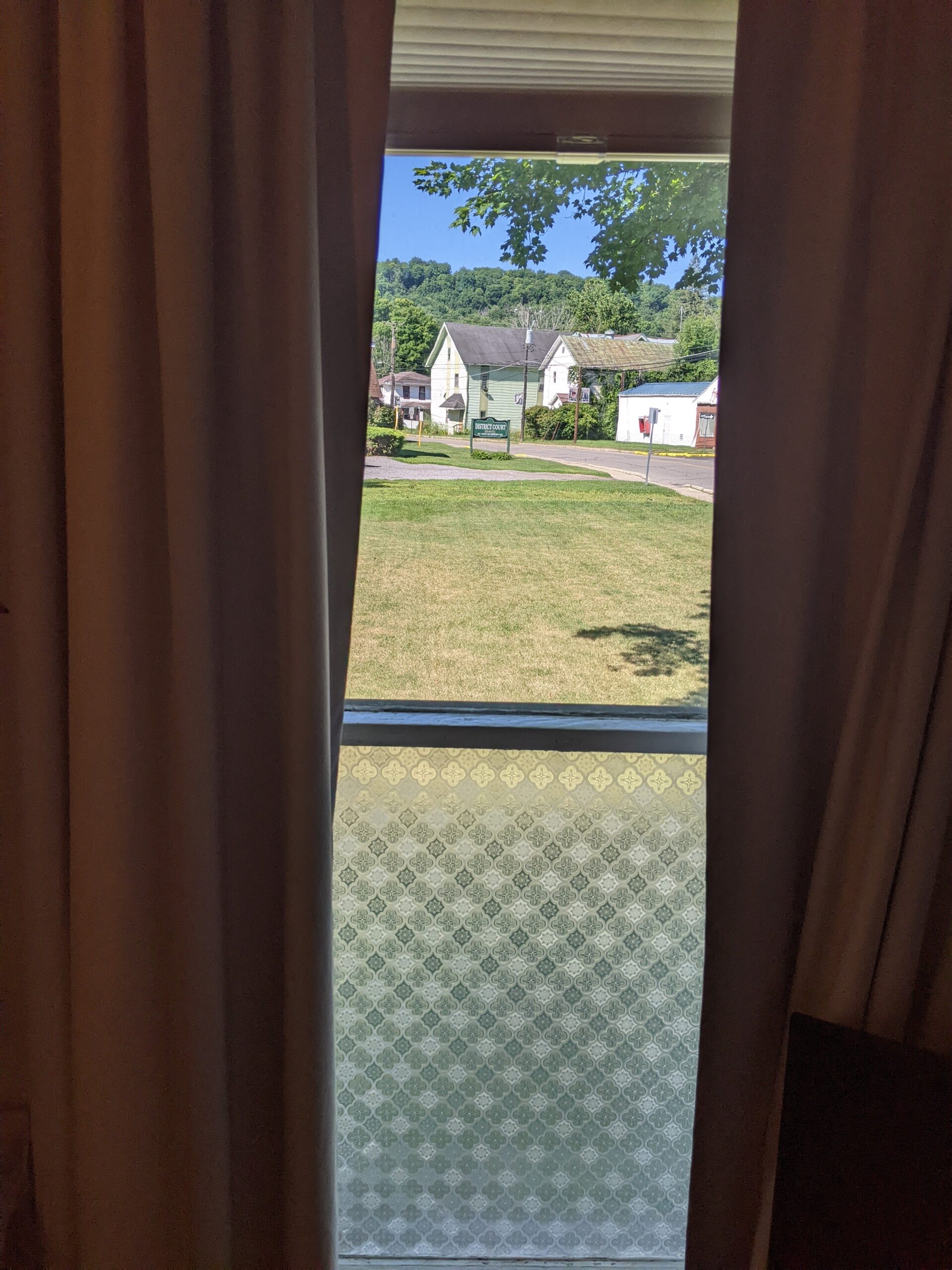 Photo of the privacy film I used on my bedroom window to create more privacy on the ground floor of my home.